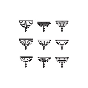Jai Alai Cesta icon art sleek illustration
