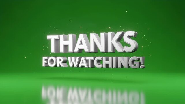 End Screen Video Thanks for Watching Green Background with Reflection
