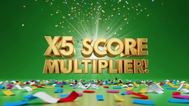 Exciting Video Game Graphics with X5 Score Multiplier Bonus Video