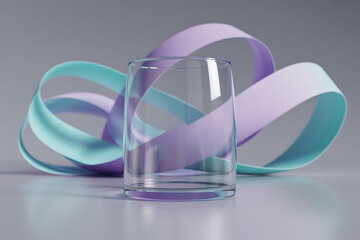 Minimalist Empty Glass Interface Featuring Copy Space and Abstract Loops