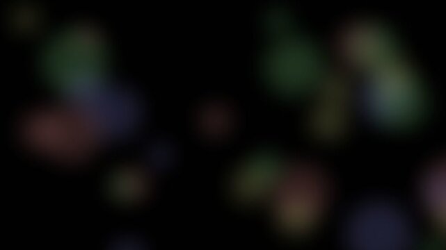 Abstract Colorful Out of Focus Bokeh Lights Moving on Black Background 4K Loop