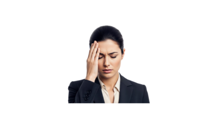 Stressed businesswoman with a headache