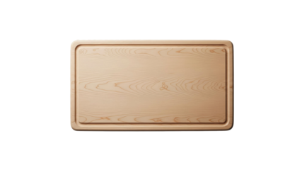 Wooden cutting board on Transparent Background