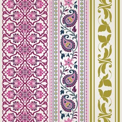 wedding card design, traditional paisley floral pattern , royal India	