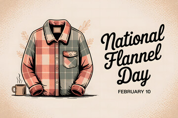Cozy National Flannel Day Illustration Celebrating Warm Clothing Style And Winter Comfort