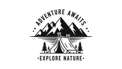 Fototapeta premium Adventure Awaits Explore Nature Mountain Tent.