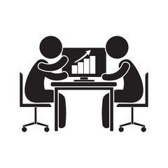 Fototapeta premium flat icon vector of employees discussing on the table