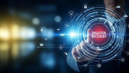 Hand touching disaster recovery interface digital interface technology business