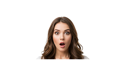 Surprised woman with mouth open