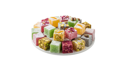 Pile of Turkish Delight candies on a plate