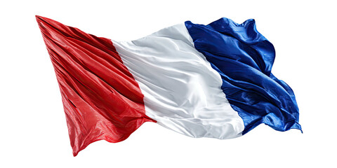 A billowing fabric in vibrant red, white, and blue against a black background