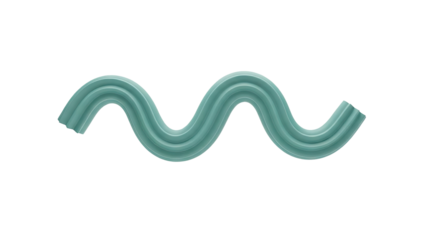 Turquoise Wavy 3D Curve Element with Smooth Texture
