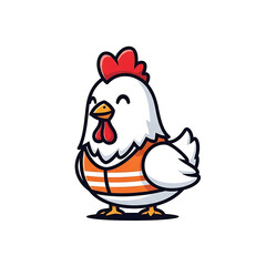 Cute chicken worker.