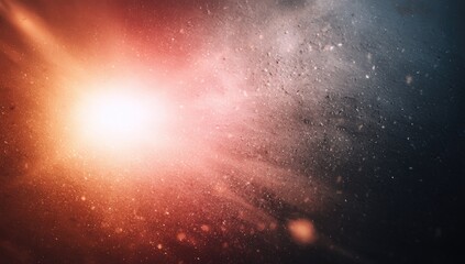 Dramatic abstract composition featuring a fiery explosion with vibrant reds and oranges against a dark backdrop