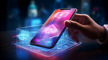 mobile phone with blue screen