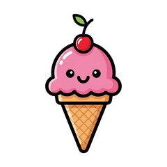 Cute Pink Ice Cream Cone.