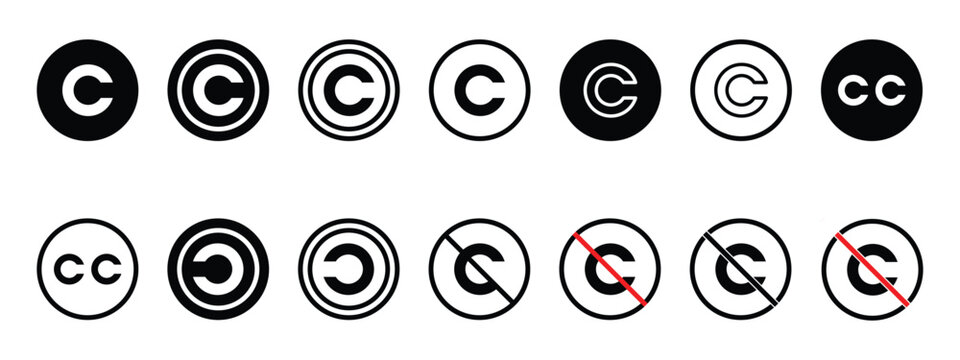 Ultimate Copyright and Creative Commons Symbol Set - Vector Icons.