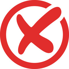 Obraz premium Red cross mark in circle