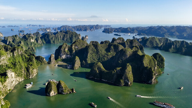 Aerial view of Ha Long Bay