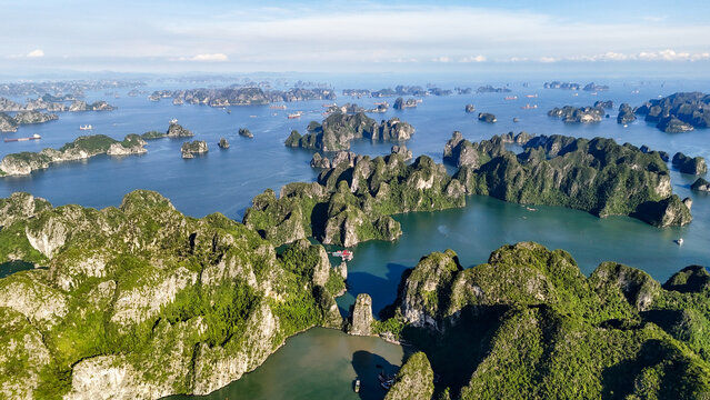 Aerial view of Ha Long Bay