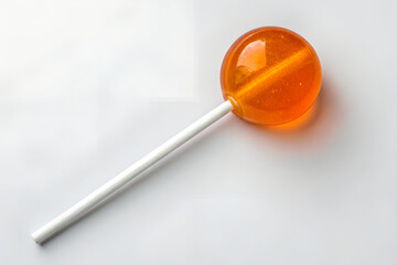 Transparent Orange Lollipop with White Stick