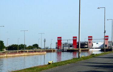 Ship Lift L&uuml;neburg - Scharnebeck at the Canal Elbe - Seitenkanal, Lower Saxony