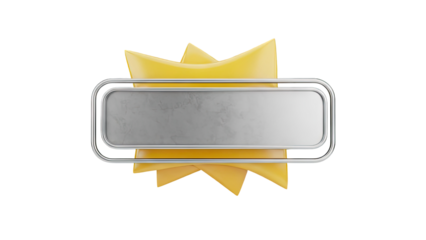 Shiny Yellow Star with Blank Silver Metal Tag