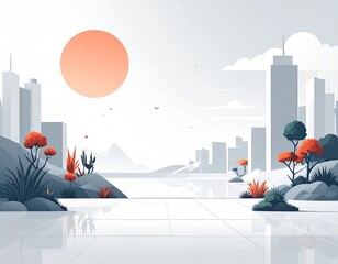 自然　背景　都市