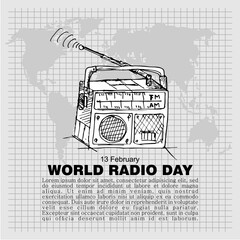 World Radio Day, poster and banner vector