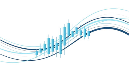 An abstract digital visualization of rising financial market data on a dark background isolated on transparent background