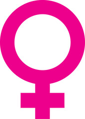 Venus symbol female sign pink gender icon on white background