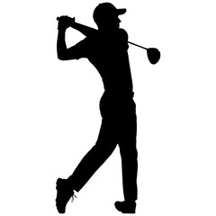 Golfer mid-swing
