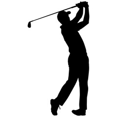Golfer mid-swing