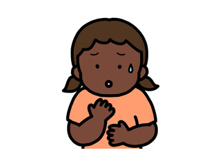 心配する　黒人の女の子