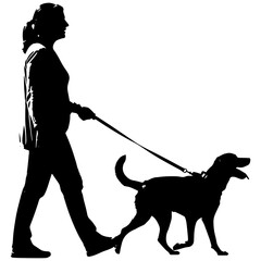 Person walking dog