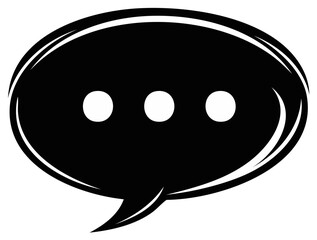 Fototapeta premium Black speech bubble with three dots symbolizing thoughts and conversations