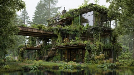 model in a sustainable ecovillage green living