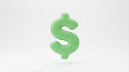 Obraz premium 3D rendered glossy green dollar sign icon