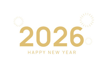 Naklejka premium 2026 New Year Design Template with Typography Vector Illustration. Modern Background for Cover, Web Banner and Greeting Card etc