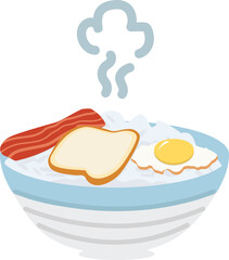 Bowl of Breakfast with Egg, Bacon, and Toast