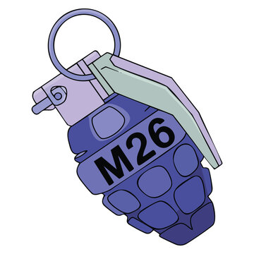 Grenade as explosive weapon thrown by hand vector illustration suitable for military, action, combat, or defense themed design and creative artwork