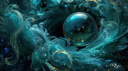 Enchanted orb amidst swirling currents