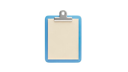 Clipboard with Paper on White Background