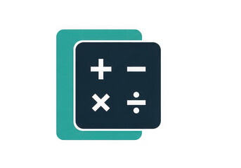 Fototapeta premium Calculator icon representing mathematical operations isolated on transparent background 