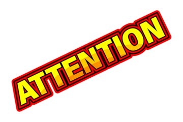 Attention  important notice png image, Attention text, Font style transparent image