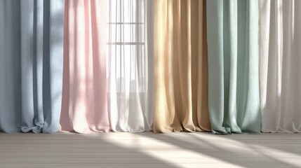 sunlit linen drapes in pastel hues on bamboo evoke tranquil ecochic minimalism perfect for hygge retreats and earth day