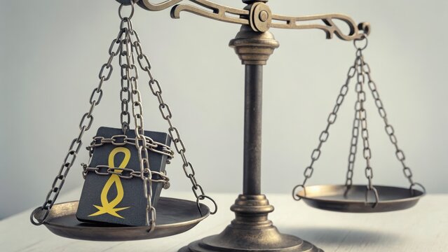 War crime amnesty concept with justice scale symbolizing legal balance and ethical dilemma in international law and human rights