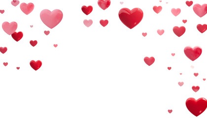 Seamless vector illustration of a romantic red and pink hearts border design creating a festive Valentine Day background frame for a wedding greeting card or holiday celebration gift decoration