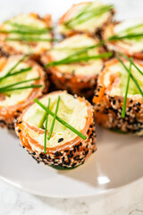 Smoked Salmon Jumbo Cream Cheese Rolls From Assembly to Plating
