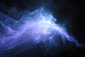 Abstract ethereal display of glowing, undulating, wispy formations against a dark background